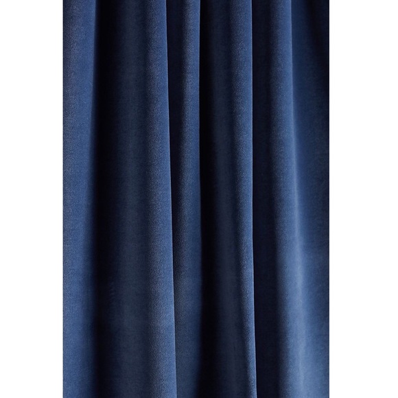 Anthropologie Matte Velvet Curtain Indigo - Picture 2 of 2